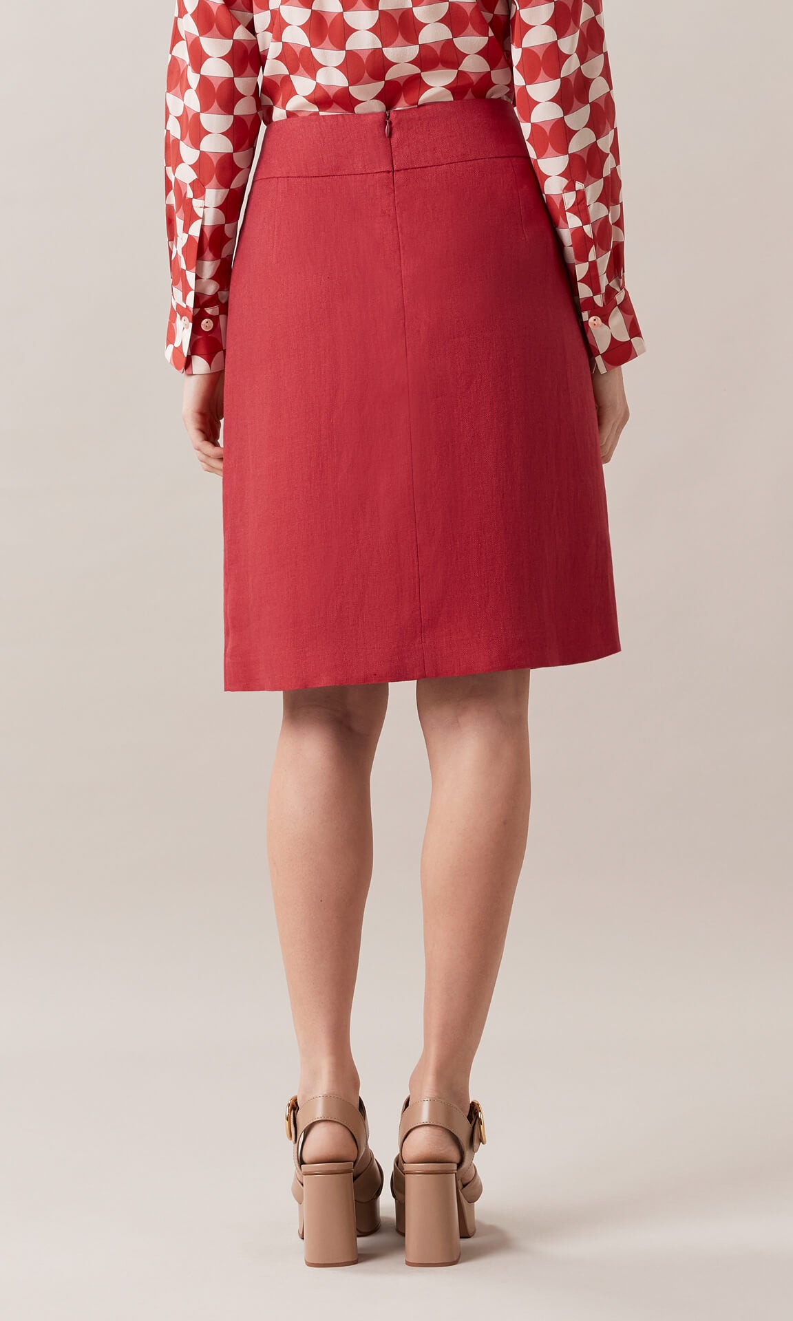 Linen Skirt Work Skirts Mini A Line Skirt Red Skirt Anna Thomas