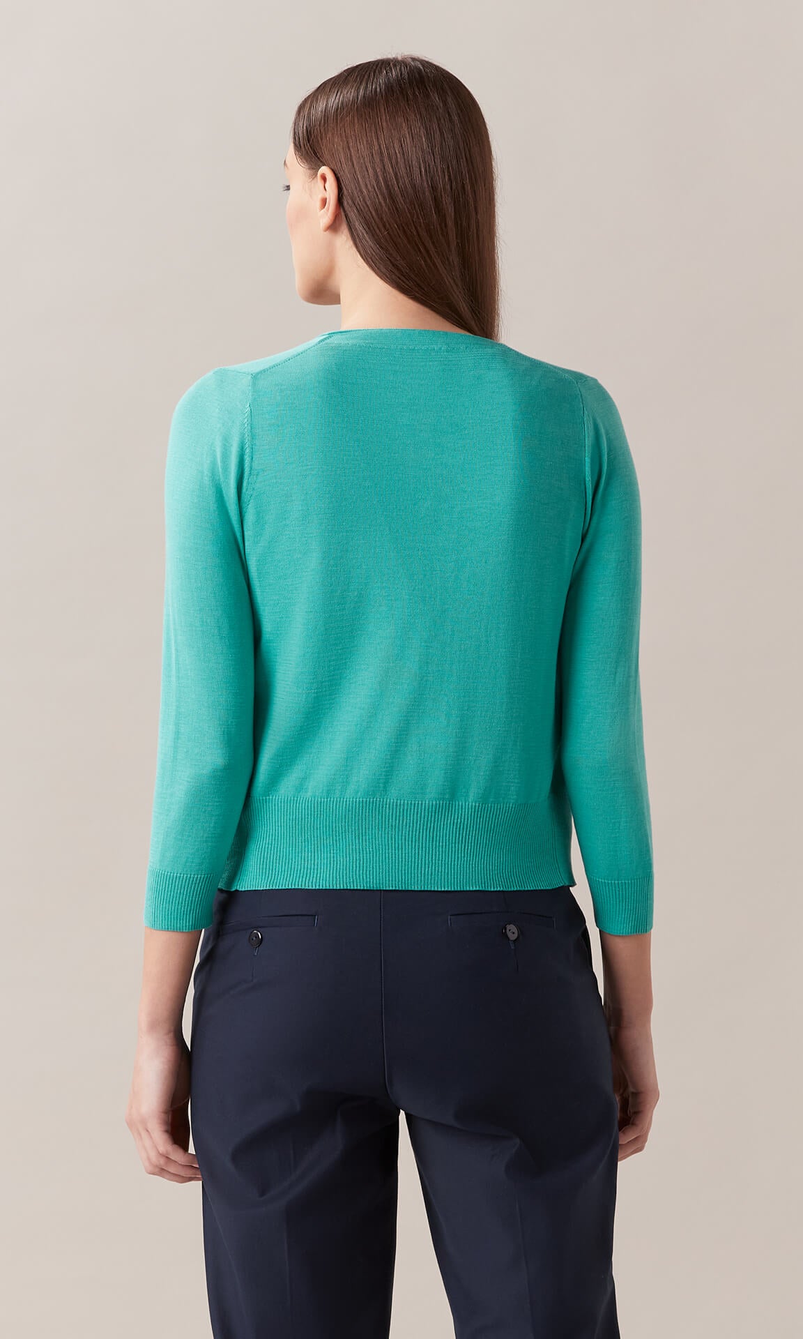 Emilia V Neck Knit Cardigan Aqua Teal
