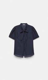 Anvers S/Sleeve Bow Shirt Navy