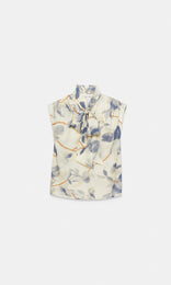 Lucca Tie Front Top Creme/Stone