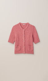Orla Alpaca Crew Cardigan Dark Pink