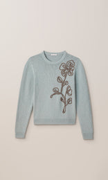 Arabella Floral Applique Knit Seashore