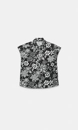 Lyon Cap Sleeve Shirt Blk/Ivory