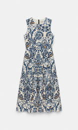 Madeira A-line Midi Dress Antique Blue