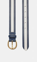 Barbera Leather Belt 30mm Nocturne/Off-white