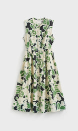 Meriah Button Front Dress Green