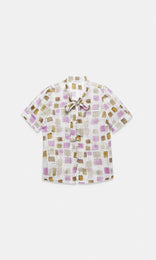 Riviera Bow Front Shirt Ecru/Rose