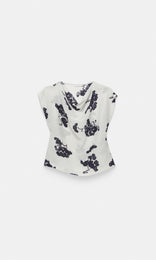 Salina Cowl Neck Top Navy/Chalk