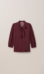 Freya Tie Blouse Plum