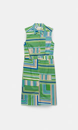 Tapetta S/less Dress Green/Blue