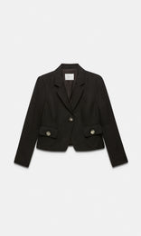 Volterra Single Button Blazer Black