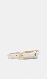 Veneto Leather Belt 15mm Off White