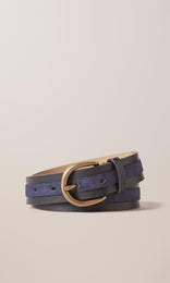 2 tone Suede/Leather Belt 30mm Flag/Aster