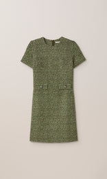 Blair Tweed Dress Evergreen