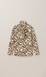 Scritta Tie Blouse Ivory