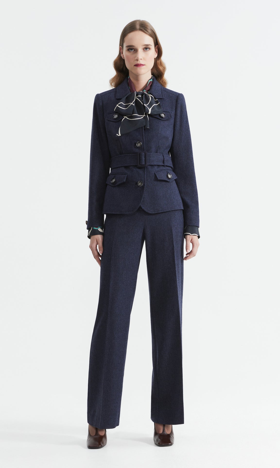 Eline Belted Jacket Navy