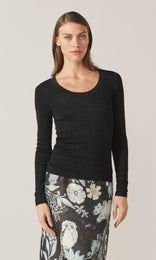 Adelphi Lurex LS Crew Black
