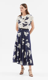 Salina Cowl Neck Top Navy/Chalk