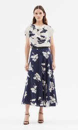Salina Midi Skirt Navy/Creme