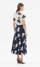 Salina Cowl Neck Top Navy/Chalk