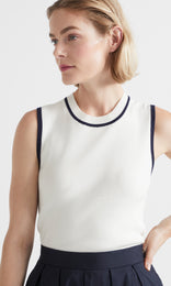 Florent Tank Off White/Navy/Poppy