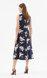 Salina Sleeveless Dress Navy/Creme