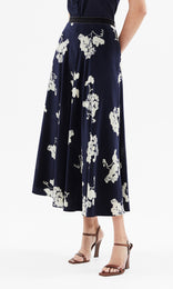 Salina Midi Skirt Navy/Creme