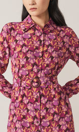 Cadre Shirt Dress Magenta