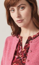 Balloch Crew Cardigan Fuchsia