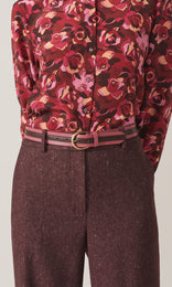 Two tone Leather Belt 30mm Punch/Wine