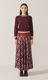 Exeter LS Merino Crew Bordeaux