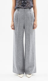 Chatelet Pleat Front Pant Ink/White