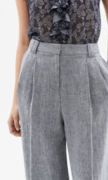 Chatelet Pleat Front Pant Ink/White