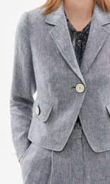 Chatelet Single Button Jacket Ink/White