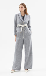 Chatelet Pleat Front Pant Ink/White