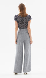 Chatelet Pleat Front Pant Ink/White