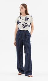 Jermyn Pleat Pinstripe Pant Navy