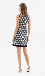 Tuileries Shift Dress Navy/Creme
