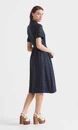 Cefalu Button Front Dress Navy