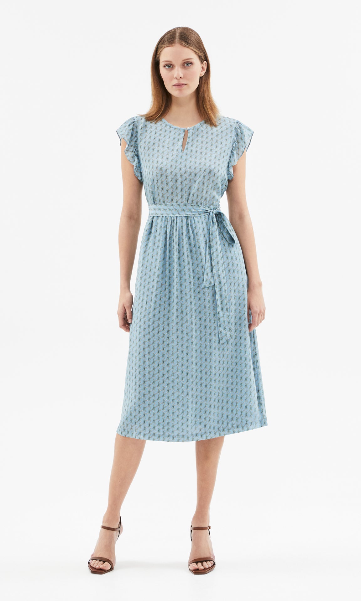 Alicudi Self Tie Dress Blue/Green