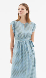 Alicudi Self Tie Dress Blue/Green