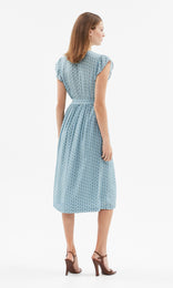 Alicudi Self Tie Dress Blue/Green
