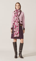 Cadre Jaquard Scarf Fuchsia Owl