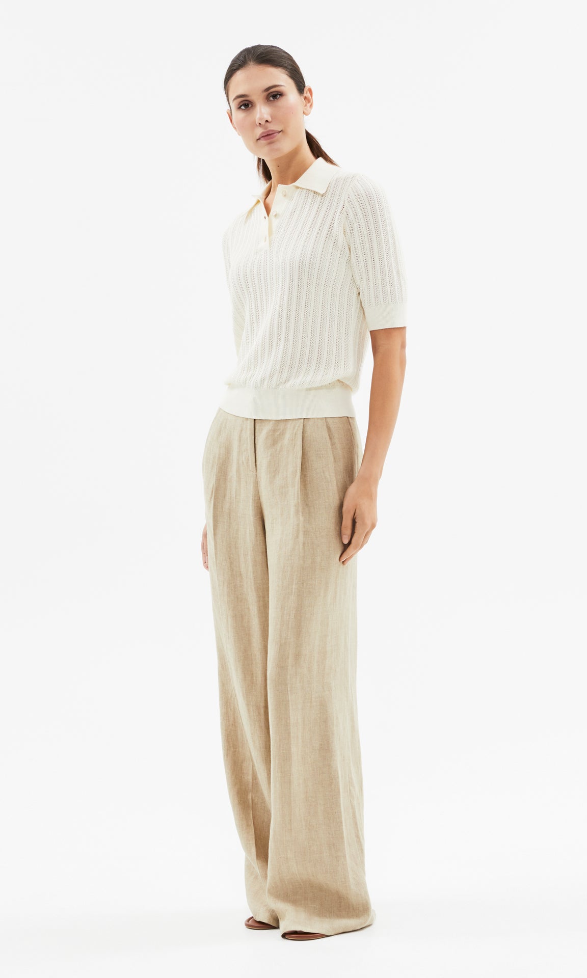 Carnaby Pleat Trousers Flax