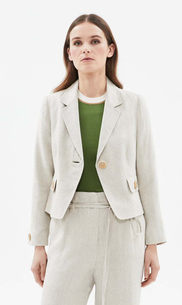Carnaby Single Button Blazer Oatmeal