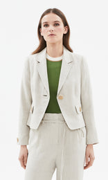 Carnaby Single Button Blazer Oatmeal