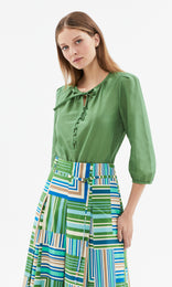 Anvers 3/4 Sleeve Blouse Evergreen