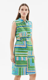 Tapetta S/less Dress Green/Blue