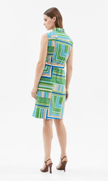 Tapetta S/less Dress Green/Blue