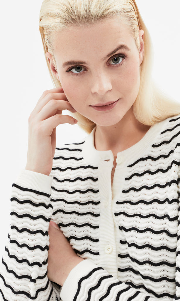 Dolce Cardigan Ivory/Navy